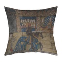 "Jousting" 40cm x 40cm Faux Leather Cushion Cover
