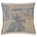 "Jousting" 50cm x 50cm Fringed Cotton/Poly Cushion Cover