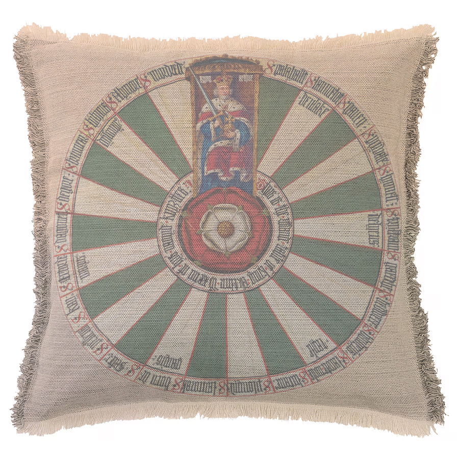 "King Arthurs Round Table" 50cm x 50cm Fringed Cotton/Poly Cushion Cover