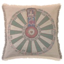 "King Arthurs Round Table" 50cm x 50cm Fringed Cotton/Poly Cushion Cover