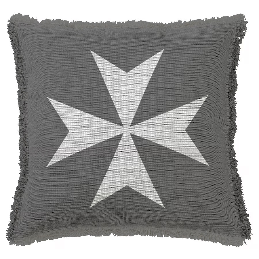 "Knights Hospitaller Crusade Cross" 50cm x 50cm Fringed Cotton/Poly Cushion Cover