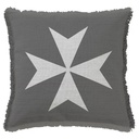 "Knights Hospitaller Crusade Cross" 50cm x 50cm Fringed Cotton/Poly Cushion Cover
