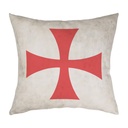 "Knights Templar Cross" 40cm x 40cm Faux Leather Cushion Cover