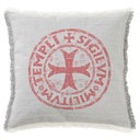 "Knights Templar Sigil" 50cm x 50cm Fringed Cotton/Poly Cushion Cover