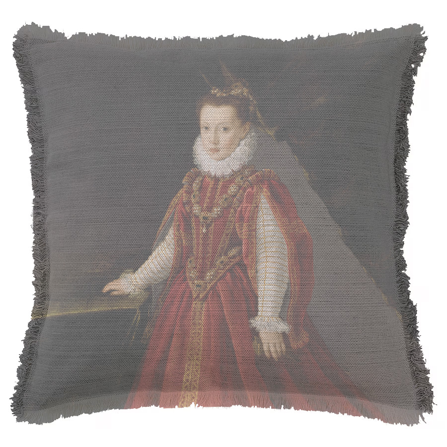 "La Riene Margot Young" 50cm x 50cm Fringed Cotton/Poly Cushion Cover