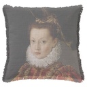 "La Riene Margot Young Detail" 50cm x 50cm Fringed Cotton/Poly Cushion Cover