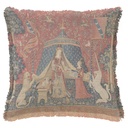 "Lady and the Unicorn" 50cm x 50cm Fringed Cotton/Poly Cushion Cover