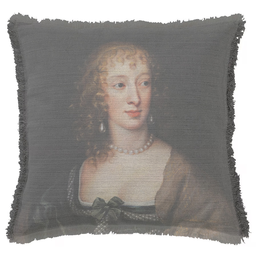 "Lady Frances Stuart" 50cm x 50cm Fringed Cotton/Poly Cushion Cover
