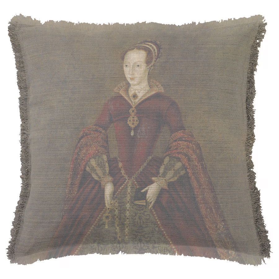"Lady Jane Grey" 50cm x 50cm Fringed Cotton/Poly Cushion Cover