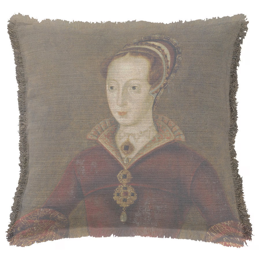 "Lady Jane Grey Detail" 50cm x 50cm Fringed Cotton/Poly Cushion Cover