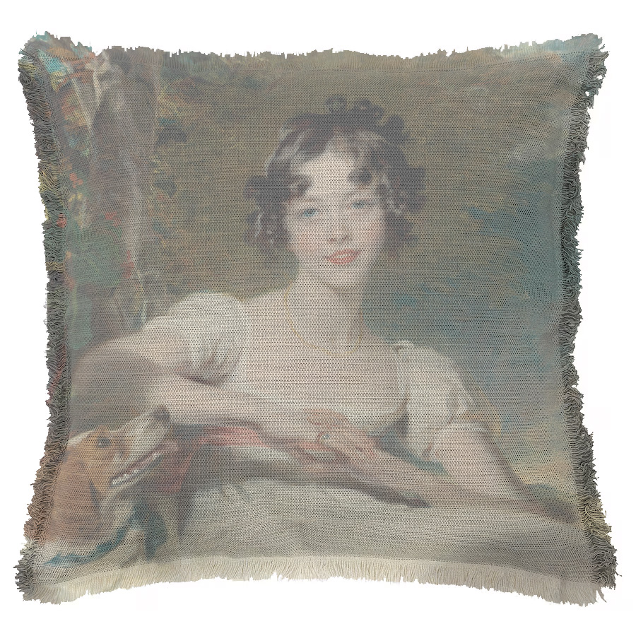 "Lady Maria Conyngham" 50cm x 50cm Fringed Cotton/Poly Cushion Cover