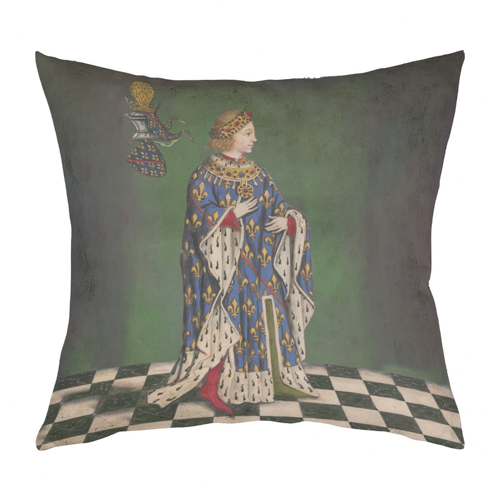 "Louis I" 40cm x 40cm Faux Leather Cushion Cover (Antique White)