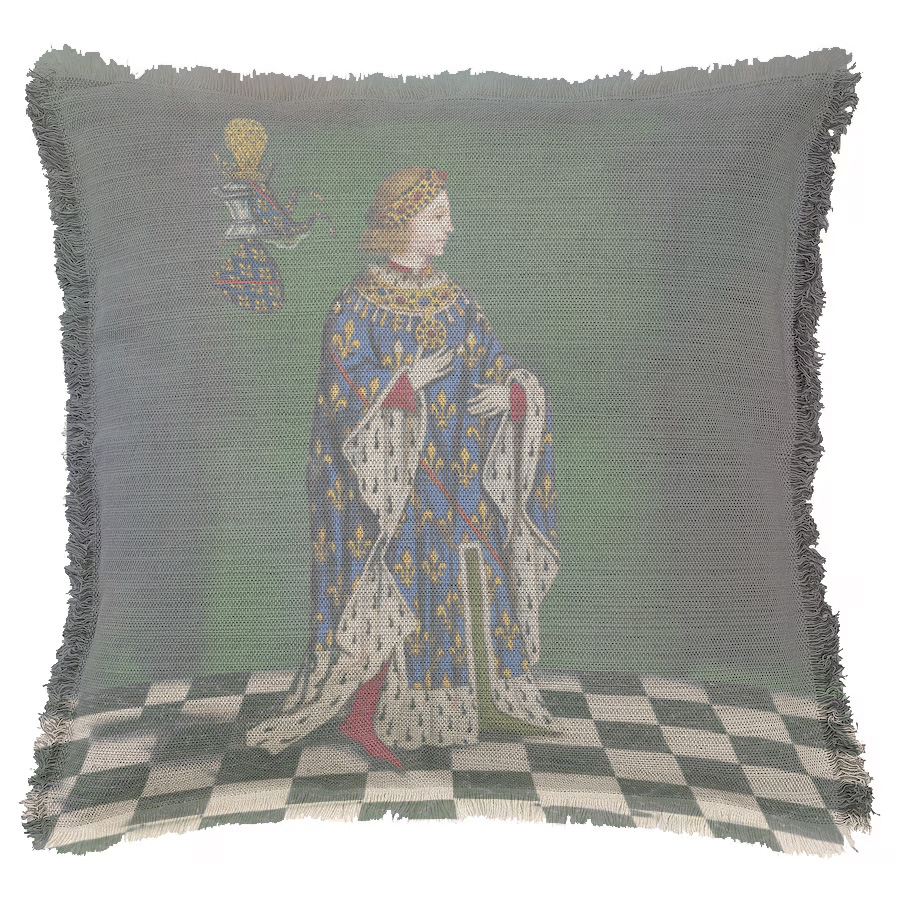 "Louis I" 50cm x 50cm Fringed Cotton/Poly Cushion Cover