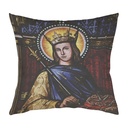 "Saint Louis (Louis IX) Stained Glass" 40cm x 40cm Faux Leather Cushion Cover