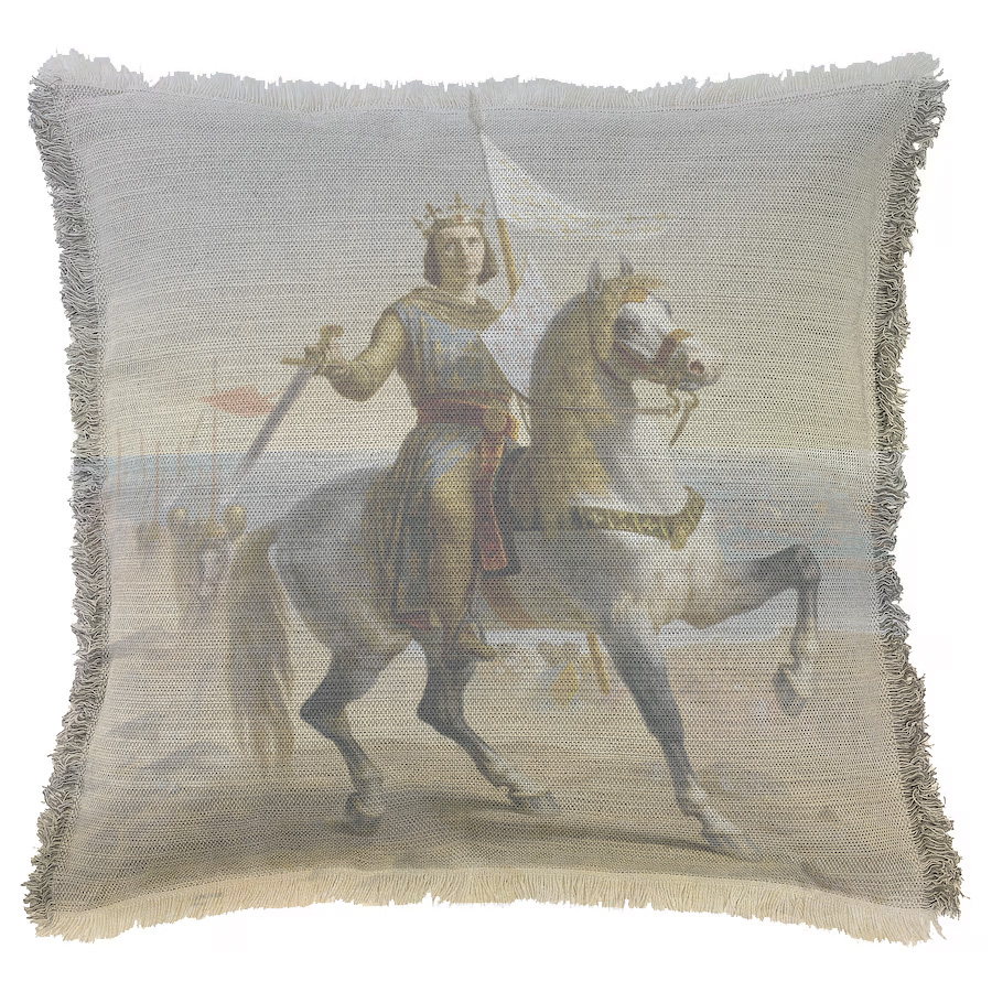 "Louis IX" 50cm x 50cm Fringed Cotton/Poly Cushion Cover