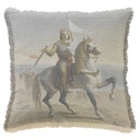 "Louis IX" 50cm x 50cm Fringed Cotton/Poly Cushion Cover