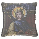"Saint Louis (Louis IX) Stained Glass" 50cm x 50cm Fringed Cotton/Poly Cushion Cover