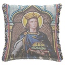 "Saint Louis (Louis IX) Stained Glass 2" 50cm x 50cm Fringed Cotton/Poly Cushion Cover