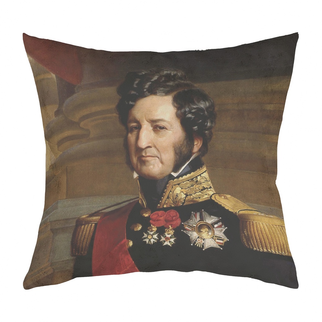 "Louis Philippe I" 40cm x 40cm Faux Leather Cushion Cover (Antique White)