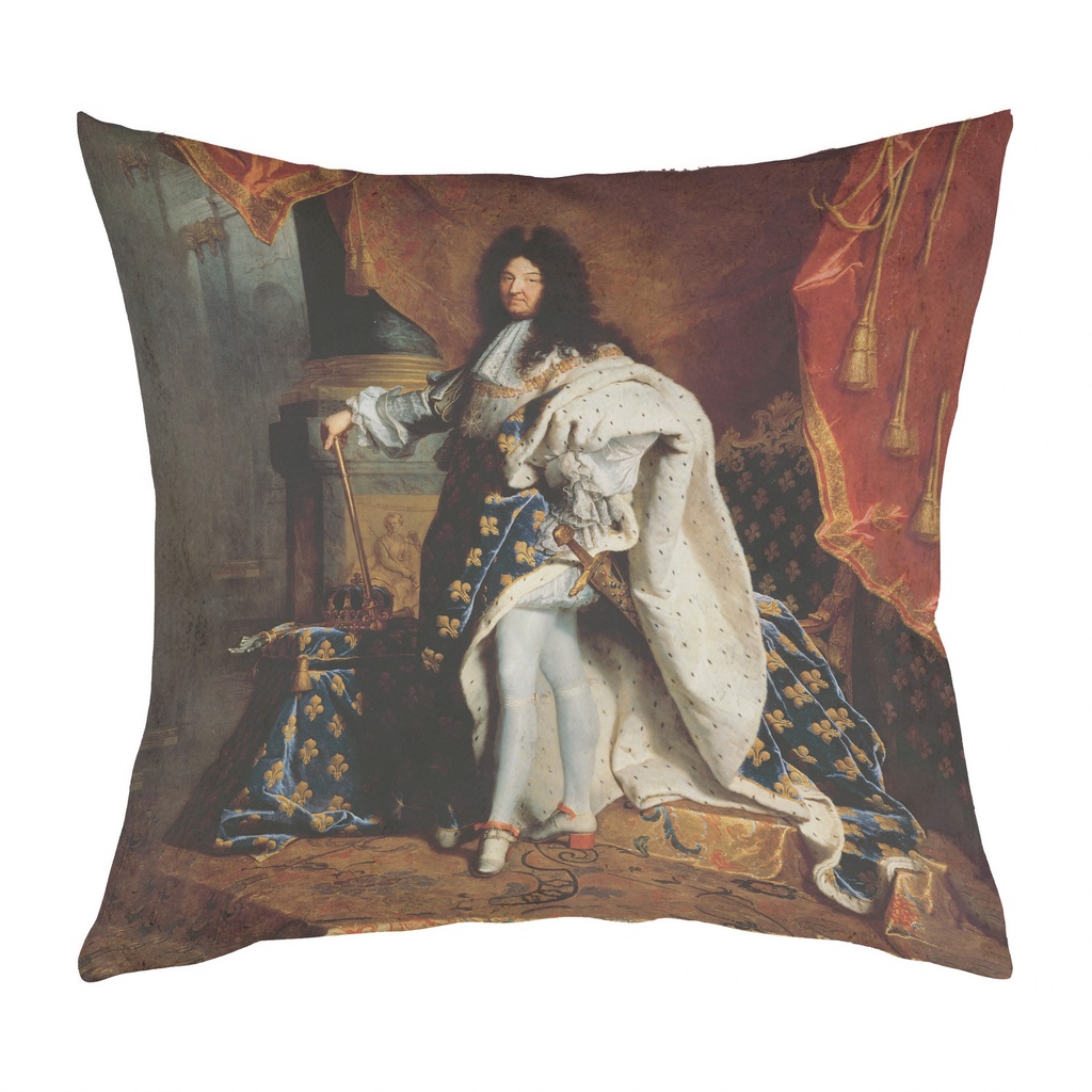 "Louis XIV" 40cm x 40cm Faux Leather Cushion Cover (Antique White)