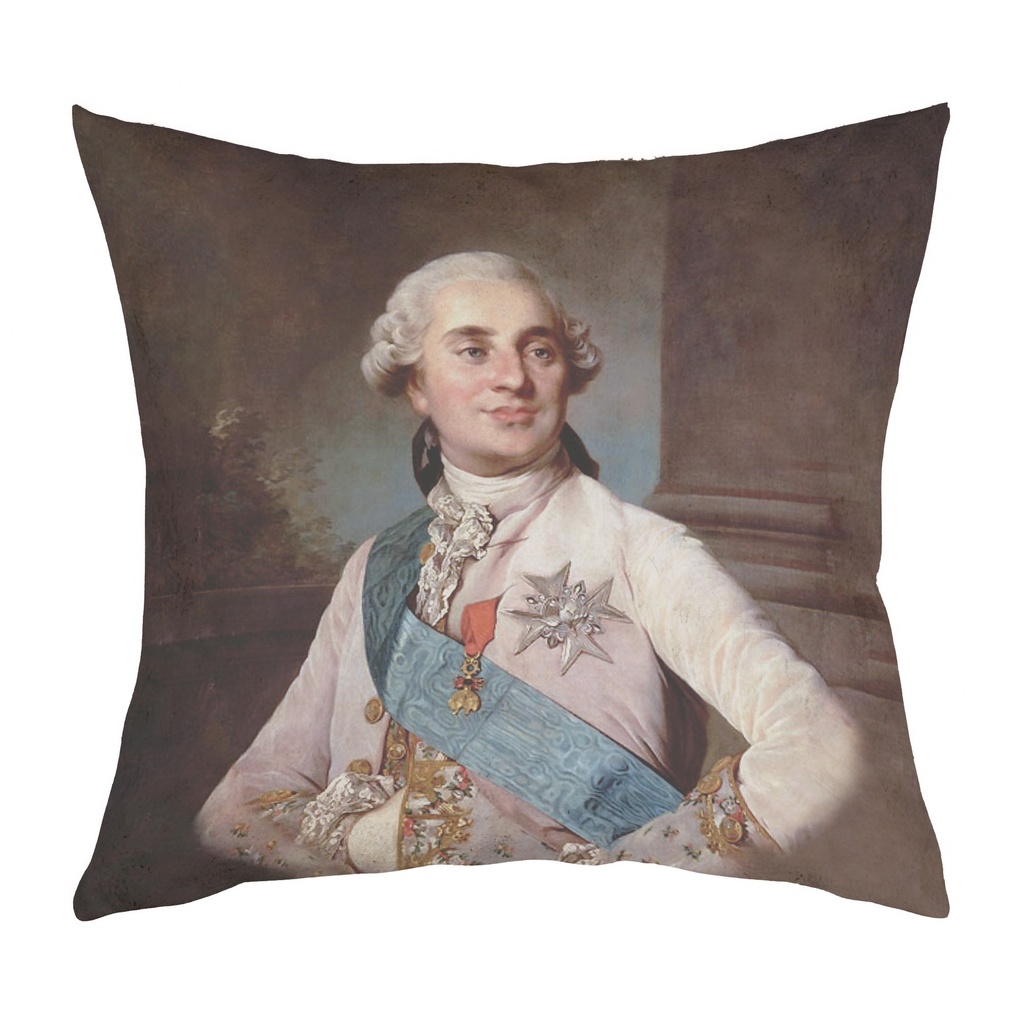 "Louis XVI" 40cm x 40cm Faux Leather Cushion Cover (Antique White)