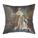 "Louis XVI" by Antoine-François Callet 40cm x 40cm Faux Leather Cushion Cover