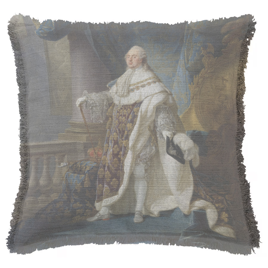 "Louis XVI" by Antoine-François Callet 50cm x 50cm Fringed Cotton/Poly Cushion Cover