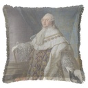 "Louis XVI Detail" by Antoine-François Callet 50cm x 50cm Fringed Cotton/Poly Cushion Cover