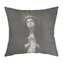 "Madonna Black and White" 40cm x 40cm Faux Leather Cushion Cover