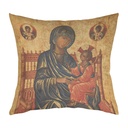 "Madonna Italo Byzantine" 40cm x 40cm Faux Leather Cushion Cover
