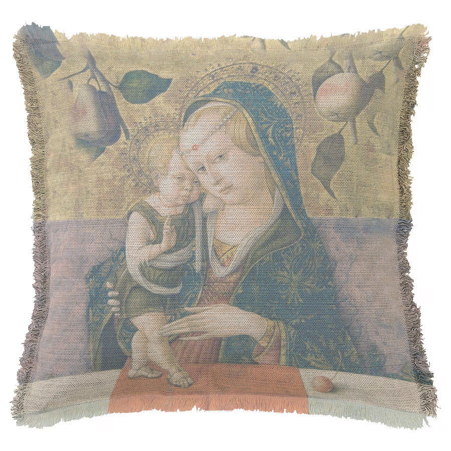 "Madonna" after Carlo Crivelli 50cm x 50cm Fringed Cotton/Poly Cushion Cover