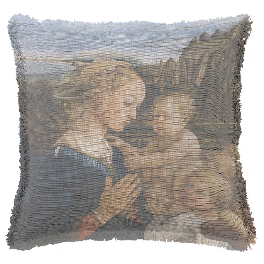 "Madonna" by Filippo Lippi 50cm x 50cm Fringed Cotton/Poly Cushion Cover