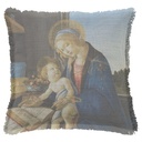 "Madonna" by Sandro Botticelli 50cm x 50cm Fringed Cotton/Poly Cushion Cover
