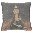 "Madonna on a Crescent Moon" 50cm x 50cm Fringed Cotton/Poly Cushion Cover