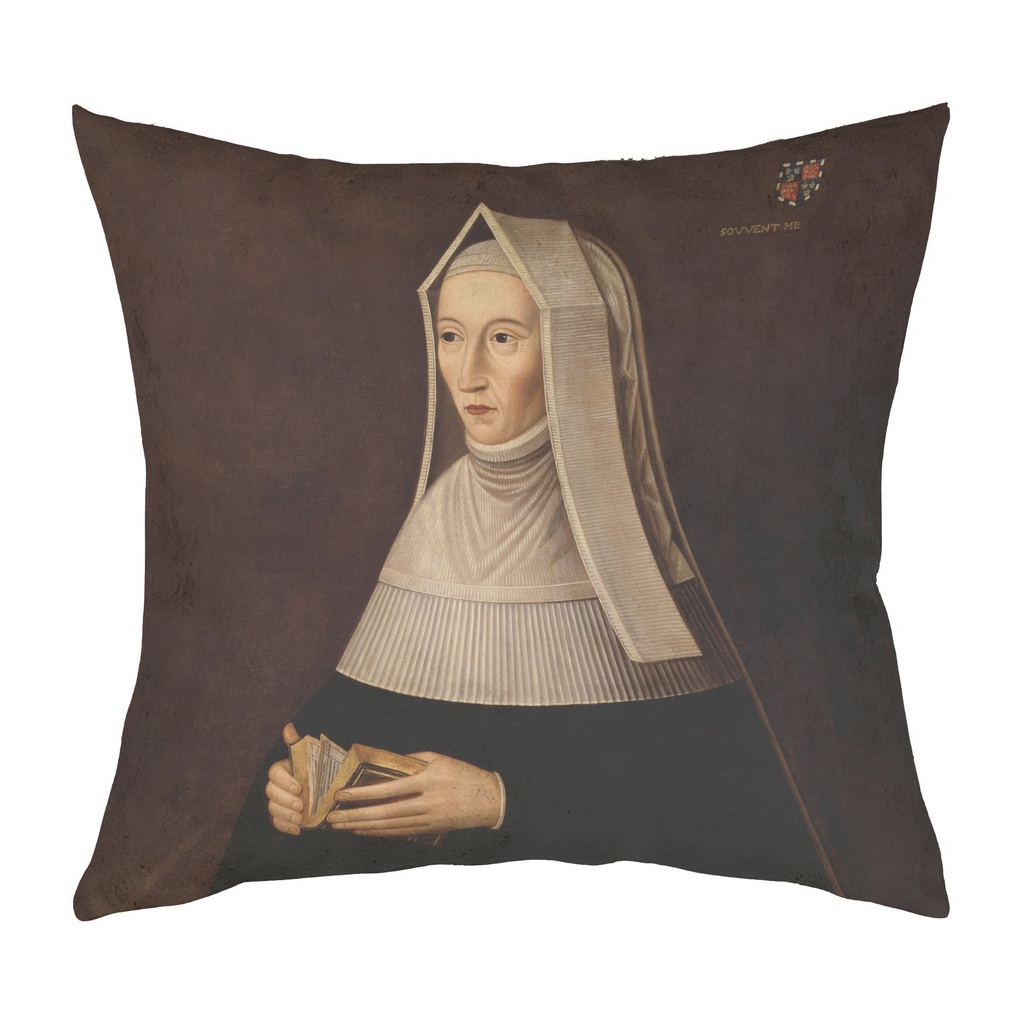 "Margaret Beaufort" 40cm x 40cm Faux Leather Cushion Cover (Antique White)