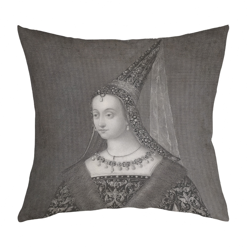 "Margaret of Scotland" 40cm x 40cm Faux Leather Cushion Cover (Antique White)