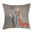 "Marguerite de Rohan" 40cm x 40cm Faux Leather Cushion Cover