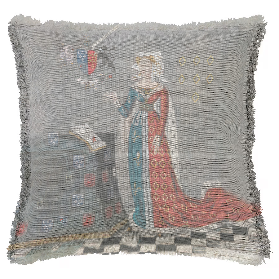 "Marguerite de Rohan" 50cm x 50cm Fringed Cotton/Poly Cushion Cover