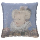 "Marguerite de Valois" by Nicholas Hilliard 50cm x 50cm Fringed Cotton/Poly Cushion Cover