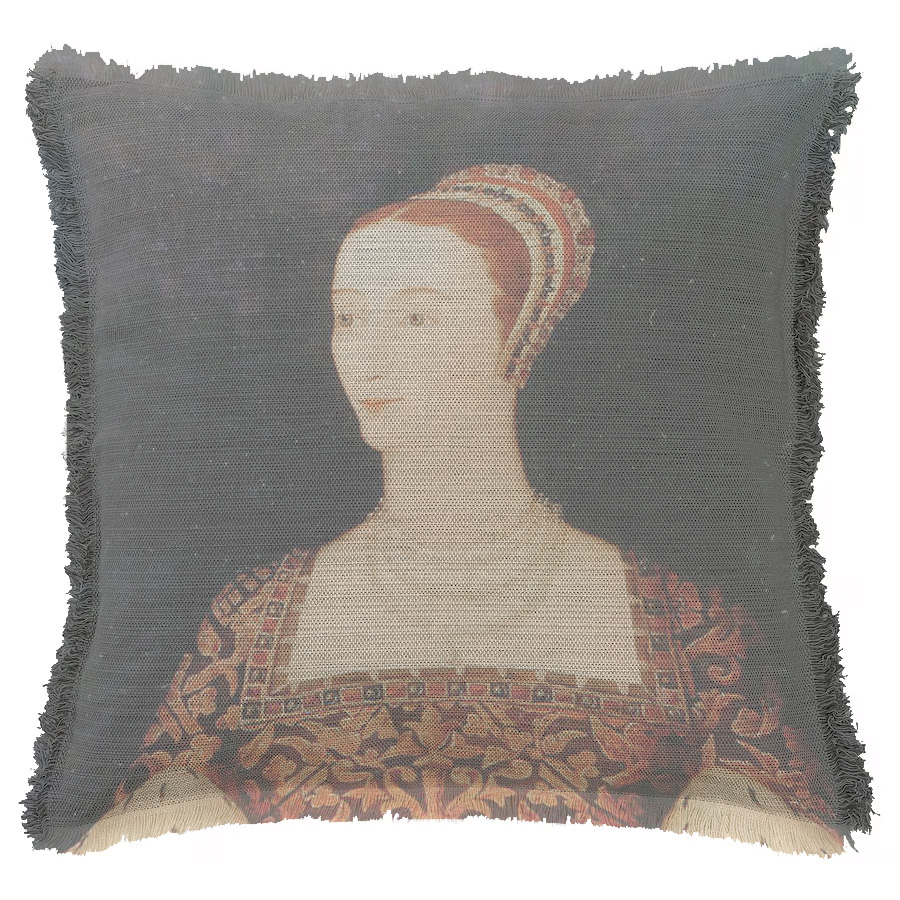 "Marie de Guise" 50cm x 50cm Fringed Cotton/Poly Cushion Cover