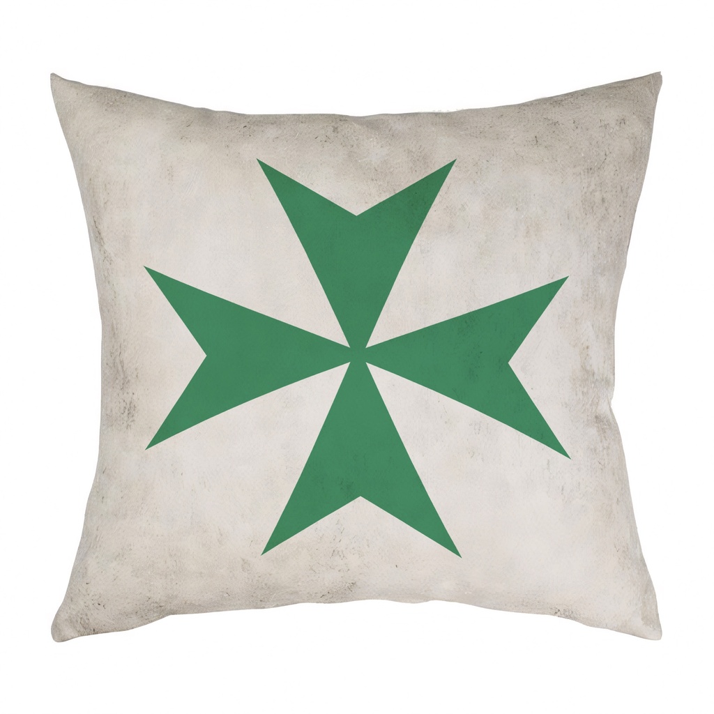 "Order of Saint Lazarus" 40cm x 40cm Faux Leather Cushion Cover (Antique White)