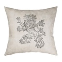 "Lion Rampant Facing Left" 40cm x 40cm Faux Leather Cushion Cover 