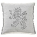 "Lion Rampant Facing Left" 50cm x 50cm Fringed Cotton/Poly Cushion Cover