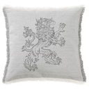 "Lion Rampant Facing Right" 50cm x 50cm Fringed Cotton/Poly Cushion Cover