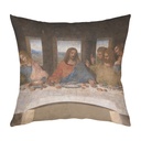 "The Last Supper (Centre)" by Leonardo da Vinci 40cm x 40cm Faux Leather Cushion Cover