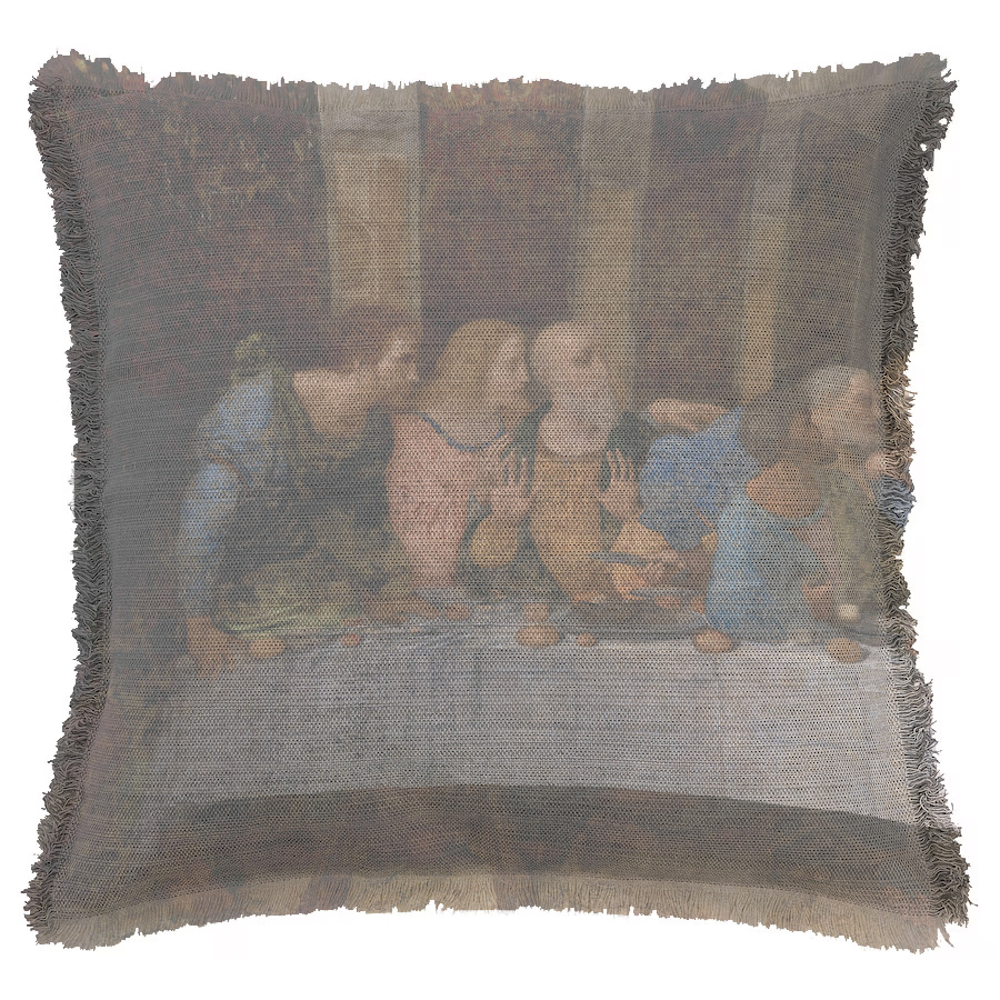 "The Last Supper (Left)" by Leonardo da Vinci 50cm x 50cm Fringed Cotton/Poly Cushion Cover