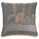 "The Last Supper (Left)" by Leonardo da Vinci 50cm x 50cm Fringed Cotton/Poly Cushion Cover