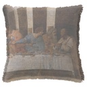 "The Last Supper (Right)" by Leonardo da Vinci 50cm x 50cm Fringed Cotton/Poly Cushion Cover