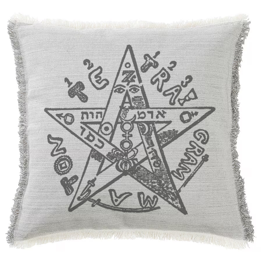 "Heinrich Cornelius Agrippa" 50cm x 50cm Fringed Cotton/Poly Cushion Cover