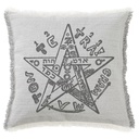 "Heinrich Cornelius Agrippa" 50cm x 50cm Fringed Cotton/Poly Cushion Cover